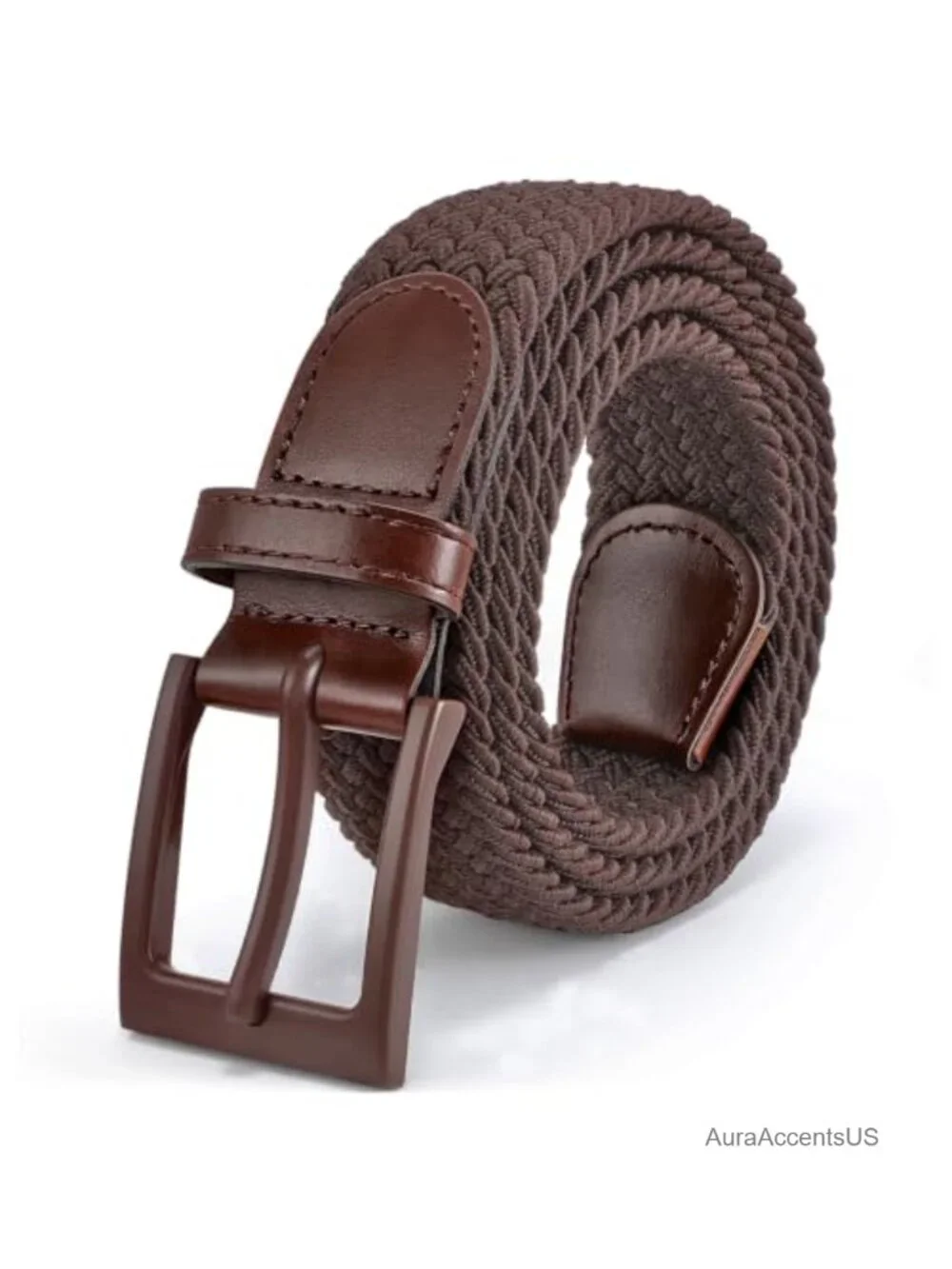 Elastic Braided Stretch Belt TSA Approved No Hole Mens Casual Golf Belt